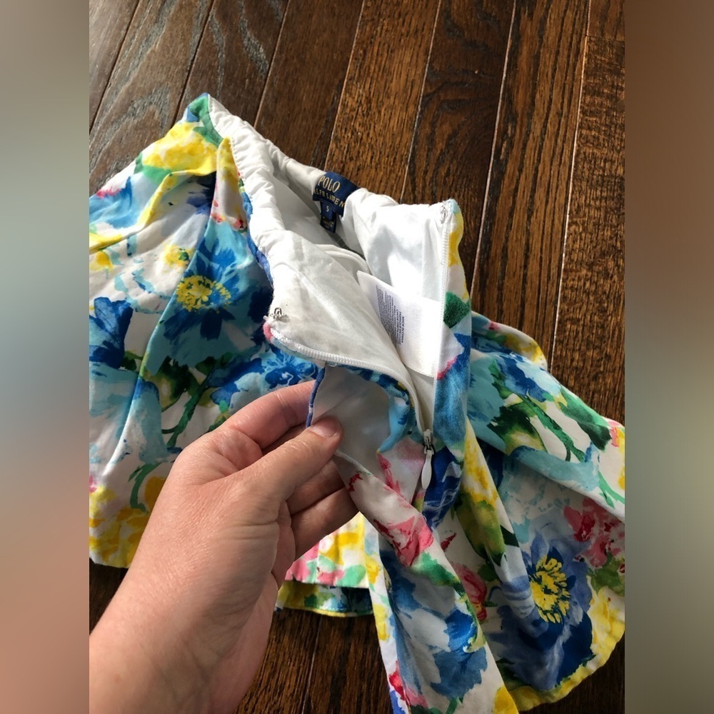 Polo Ralph Lauren Girls 5 Floral Pleated Sateen Mini Skirt w/Pockets - EUC! - Picture 7 of 12